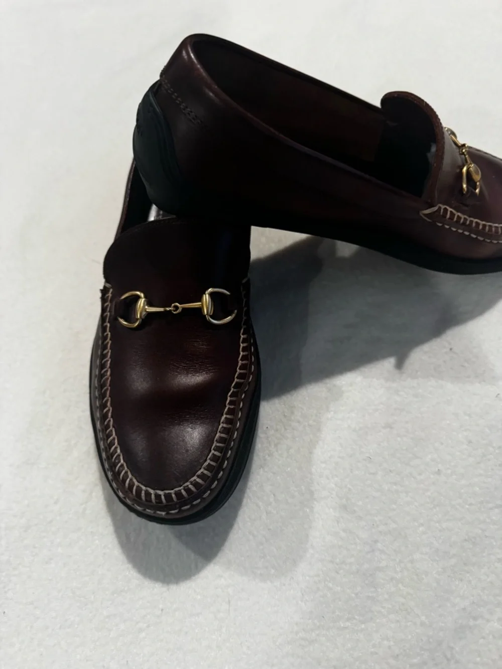 Gucci women Dark Brown Leather Horsebit Loafers - Picture 2 of 7